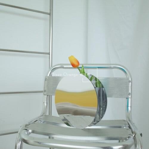 Ins Style Space Future Science Fiction PVC Mirror Vase Trend Home Desktop Decoration Acrylic Vase Decoration Irregular Circular