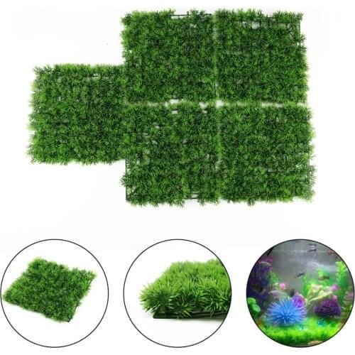 5pcs 25*25cm Fish Tank Fake Grass Artificial Aquarium Lawn Landscape Fish Tank Aquatic Decorations