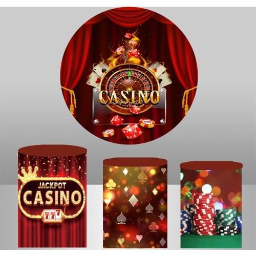 Casino Themed Circle Cover Photo Background Party Decorations Round Photography Backdrops covers 850