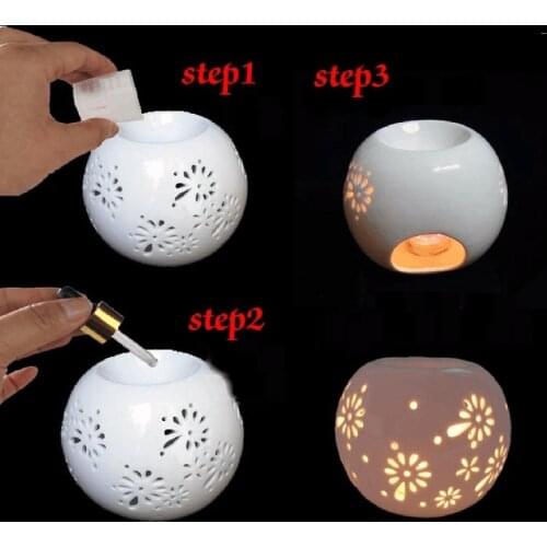 Ceramic Oil Burners Candle Aromatherapy Furnace Aroma Stove Home Decor Air Clean 24pcs Essential Oil 10pcs Candle Heater Choose