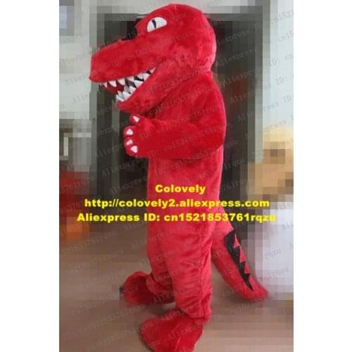 Red Tyrannosaurus Iguanodon Dinosaur Dino Crocodile Alligator Mascot Costume Character Closing Ceremony School Education zz4604