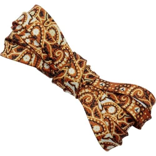 7MM Snake Brown Naturally Natural Off-road Shoe Laces Paisley Pattern Flat Shape Cords Men Women Sneaker Easy Wearing