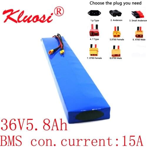 KLUOSI 36V 5.8Ah 6Ah 10S2P 450W 42V 18650 Lithium Battery Pack Built-in 15A BMS for M365 Pro Electric Scooter Extended Batteries