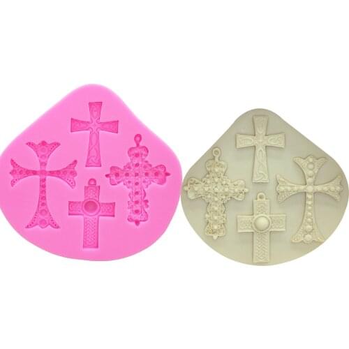 M1043 Silicone Cake Mold Cross Modeling Cake Decoration Mold For Baking Ware , Kitchenware, Soap, Chocolate Mold