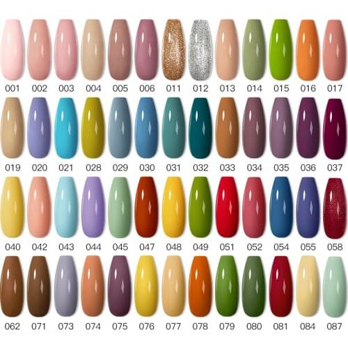 Mtssii 6pcs/Set Gel Nail Polish Set 168 Colors Glitter Semi Permanent Hybrid Gel Varnish Base Top Coat Soak Off UV LED Nail Art