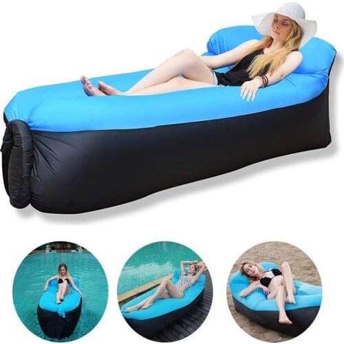 Inflatable Sofa Outdoor Foldable Air Sofa Inflatable Loungers Bed Couch Chair Bag Portable Inflatable Sofa Travel On Foot