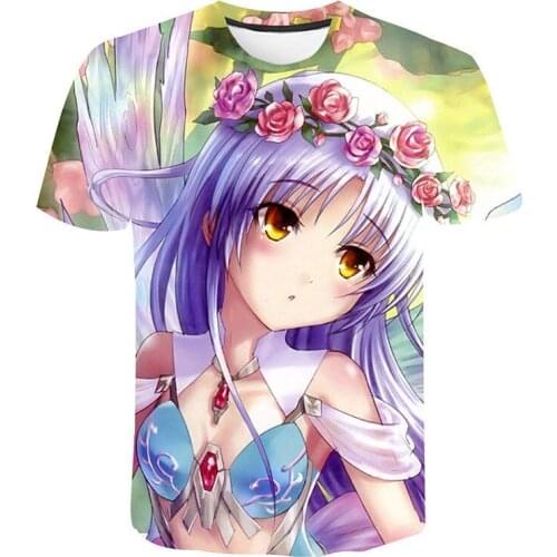 New Anime Angel Beats 3D Printed T- Shirts Men Women Summer Style Casual Cool Harajuku Cartoon T-shirt Short Sleeve Tops Clothes