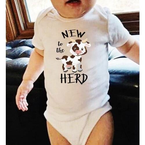 Baby Things for A Girl Printing New To The Herd Newborn Baby Boy Clothes Kids' Things Baby Girl Winter Clothes Toddler Rompers