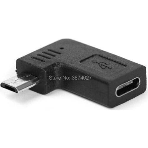 90 Degree Left & Right Angled Micro USB 2.0 5Pin Male to USB-C USB 3.1 Type-C Female Data charging Elbow Adapter connector