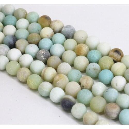 Multicolor Natural Frosted Matte Amazonite Stone Beads for Jewelry Making Round 4mm 6mm 8mm 10mm DIY Loose Findings 15inch A05