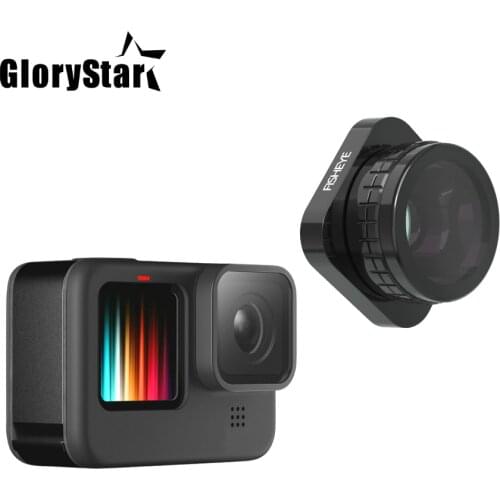 Wide-angle Fisheye Lens for GoPro Hero 9 Black Action Camera Accessories 180 Degree Wide Angle Cameras Filter Lenses for Gopro9