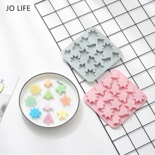 JO LIFE Silicone Christmas Cake Mould Star Snowflakes Creative Cake Decoration Tool Fondant Mold