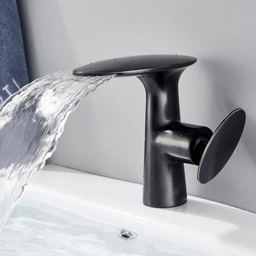 Hownifety Waterfall Basin Faucets Bathroom Single handle Basin Taps Drawing Chrome Tap Bathroom Accessories Single handle Mixer