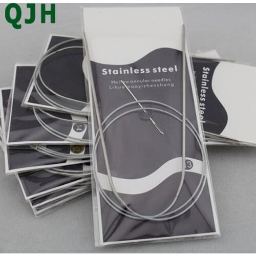 9 size Circular Stainless Steel Knitting Needles Knitting Tools Wool Sweater DIY Cotton Yarn Handicraft Accessories Knitted