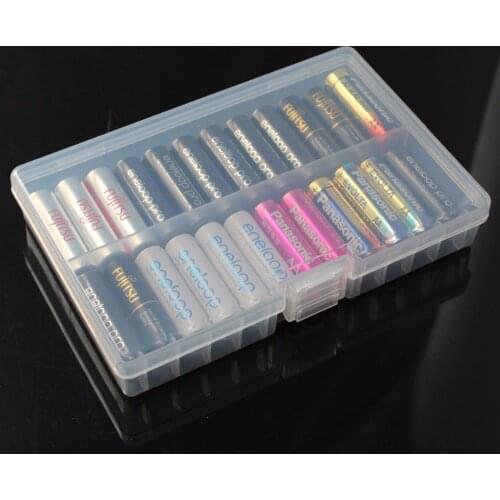 Super volume Transparent Plastic Battery Storage Box for placed 48pcs AA Battery Holder Container coverd finish kit box