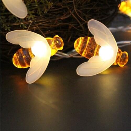 Led Small Bee Lamp String Animal Model Color Flash Outdoor Waterproof Decorative Christmas Lights Outdoor Luces De Navidad