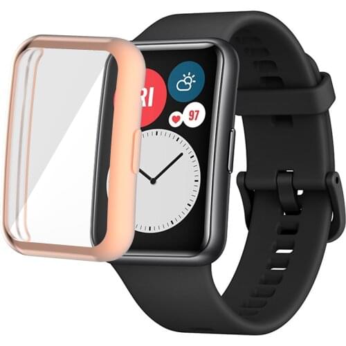 TPU Case For HUAWEI Watch Fit Band All-around Ultra-Thin Screen Protector Cover Full Coverage Plated All-Around HUAWEI Fit Case
