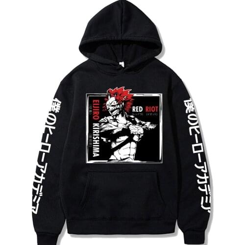 Fun Eijiro Kirishima My Hero Academia Japan Anime Hoodies Cool Cartoon Character Cosplay Clothes Tops Fashion Casual Sweatshirt