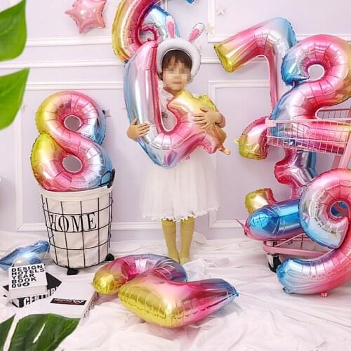 16/32/40 inch Big Size Rose Gold Sliver digital number Figure Foil balloons kids Adult Birthday Party Decoration Supplies Ballon