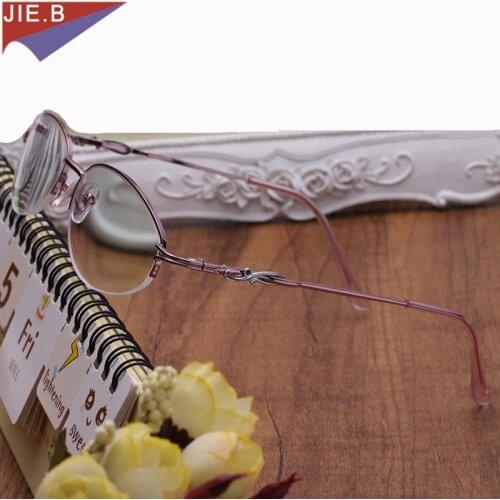 Women 2019 Ultra Light Metal Half Frame Eyewear Resin Lens Presbyopia Reading Glasses Case Diopter +1.0 1.5 2.0 2.5 3.0 3.5 4