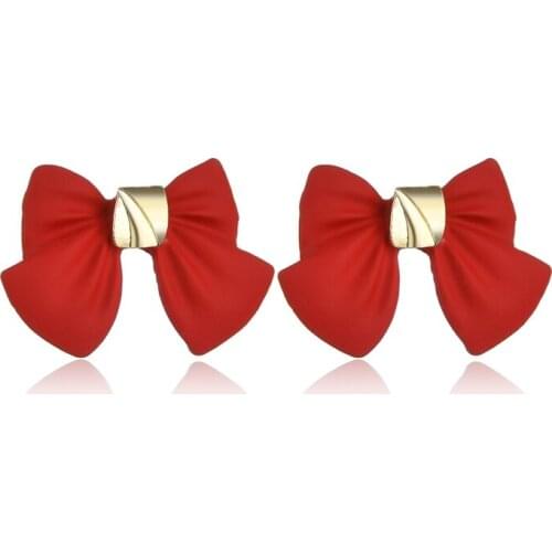UAM 2021 Spring New Trendy Cute Red Bowknot Small Animal Alloy Paint Stud Earrings Classic Fashion Jewelry Earrings Girl Gifts