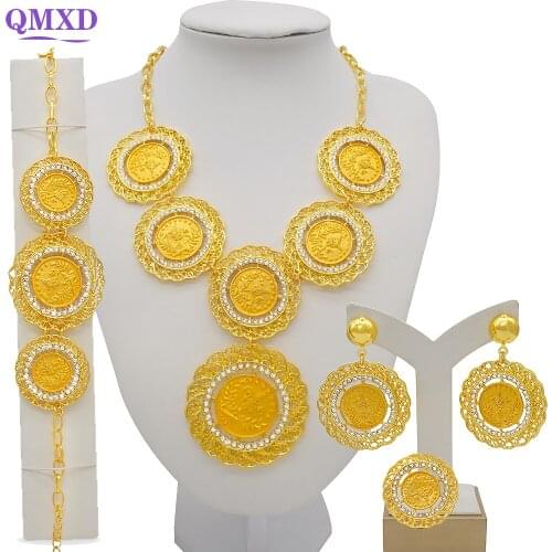 Women Party Bridal Crystal Necklace Big Jewelry Sets For Wedding Party Dinner Dress Accessories Jewelry Sets