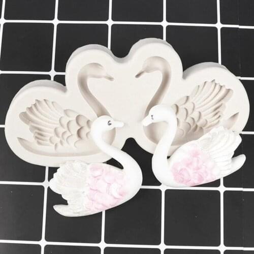 1 Pair Of Swan Silicone Molds Chocolate Handmade DIY Baking Tools Cake Decoration