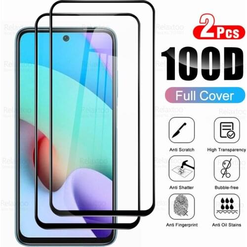 2pcs Full Cover Protective Glass For Xiaomi Redmi 10 Prime Tempered Glass Xiomi Redmi10 Rdmi Redme 10Prime Screen Protector Film