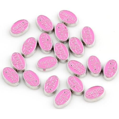 F348 Charms COWGIRL UP Girl Floating Locket Charms For Living Memory Glass Lockets 6*9mm