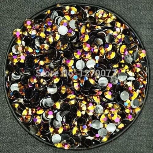 800 PCS/bag SS20 5.0 mm round resin Red golden AB drill the Non hotfix flatback rhinestone High quality crystal diamond beads