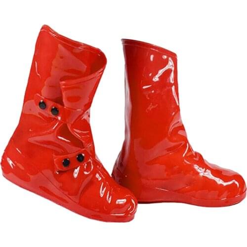 Reusable Rain Shoe Covers Waterproof Buttons Overshoes For Boots Anti-Slip