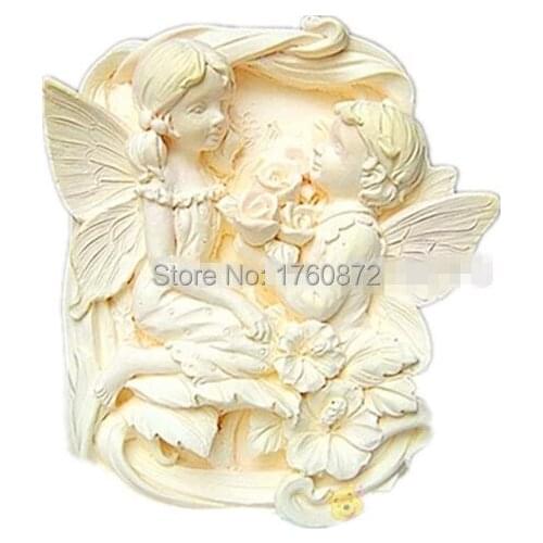 Free shipping For wedding angel couples Modelling soap mold silicone cake mold fondant chocolate mold handmade soap mold