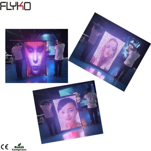 Free shipping Highest definition 3in1 full color flexible P30MM LED vision flag video curtain