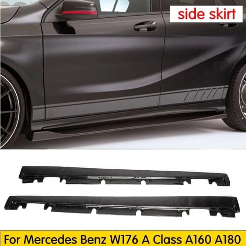 Carbon Fiber Side Skirts Apron for Mercedes Benz A Class W176 A160 A180 A200 A250 A45 & CLA W117 CLA180 CLA45 AMG 2013-2017