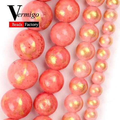 4/6/8/10mm Orange Lapis Lazuli Jades Beads Natural Stone Beads for Jewelry Making Diy Bracelets Necklace Accessories 15"