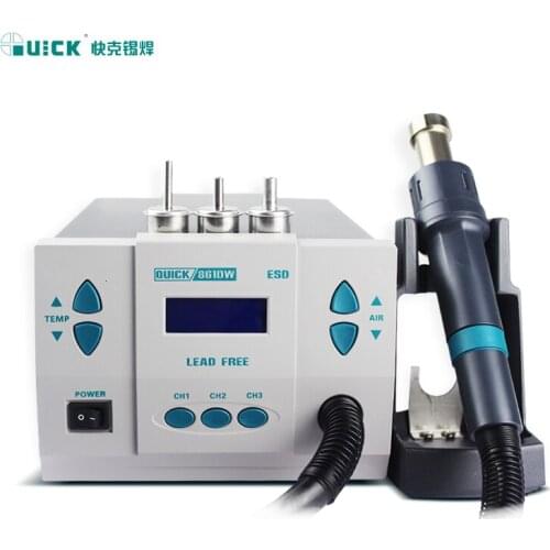 Quick 861DW Lead-free Hot Air Gun Soldering Station Intelligent Digital Display 1000W Rework Station For PCB Chip Repair