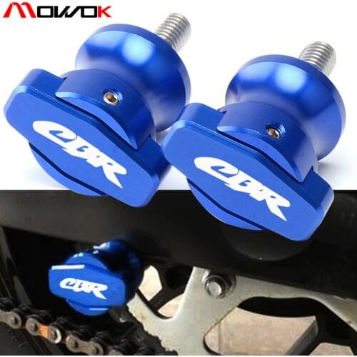 Two kinds of logo Universal 8mm Aluminum Swingarm Spools Sliders For Honda CBR 1000 600 900 929 954 RR CBR 600 F2,F3,F4,F4i