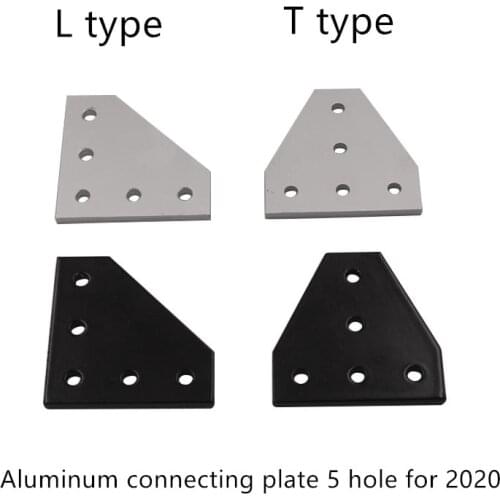 LINK CNC 5 holes 90 degree joint board plate corner angle bracket connection strip for 2020 aluminum profile 1pcs