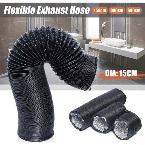 150mm 1.5/3/6m Flexible double Aluminium Foil Ducting Hose for Inline Duct Fan Ventilator Ventilation Tube Air Exhaust Extractor