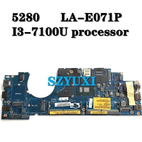 I3-7100U For Dell Latitude 5280 Motherboard CDM60 LA-E071P CN-03Y392 3Y392 Mainboard 100%tested