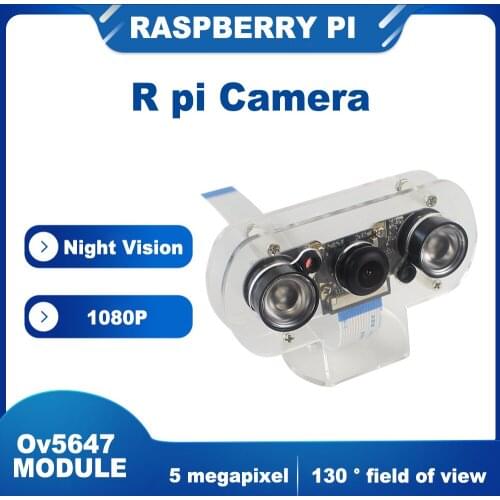 ITINIT R23 Raspberry Pi Zero/3B/3B+/4B Camera Kit 130 Degree Night Vision Camera + Infrared Lights for Raspberry Pi 4B/3B+/Zero