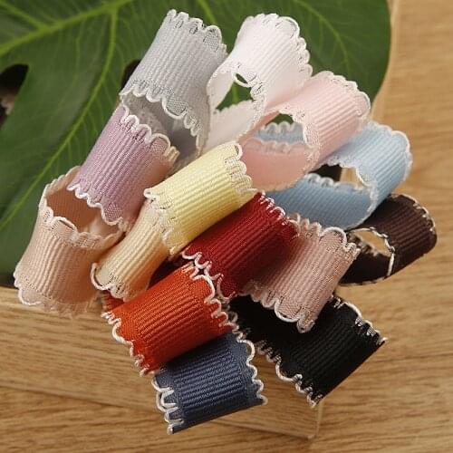 10 Yards 1" 25MM/1.5'' 38MM By The Ear Wavy Edge Solid Color Ribbons For Hair Bows DIY Crafts Handmade Accessories M210802501