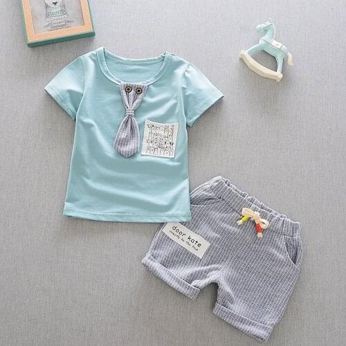 2019 Summer Baby Boys Clothes Kids Short Sleeve Clothing Set Star Toddler Boys Short Sleeved T-Shirts+Children Shorts
