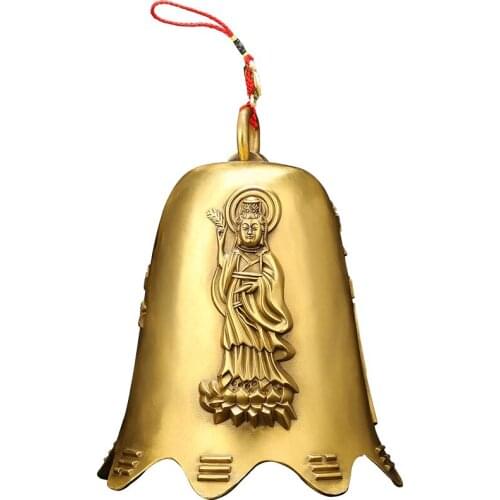 Copper Bell Pendant Wind Chime Door Large Lucky Home Decoration Fengshui Figurines Miniatures Ornaments