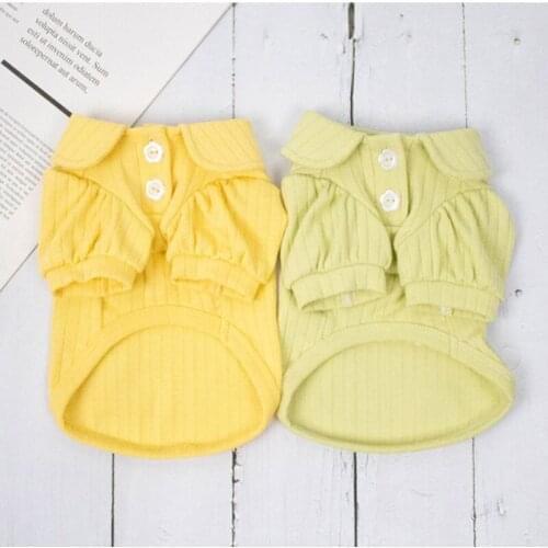 Cotton Backed Teddy Puppy Small Tea Cup Puppy Pet Clothes Spring And Autumn Thin Pullover Button Vest