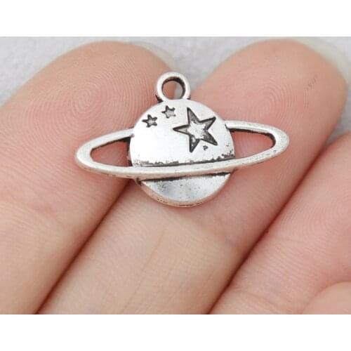RAINXTAR Fashion Alloy Earth Star Charms For Kids 14*22mm 100pcs AAC464