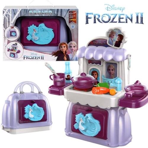 Disney Ice and snow Wonderland simulation make-up show set two in one deformation handbag make-up girl play house toy Girl gift