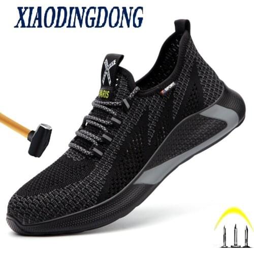 New Breathable Men women Safety Shoes Steel Toe Non-Slip Work Boots Indestructible Shoes Puncture-Proof Work Sneakers Men