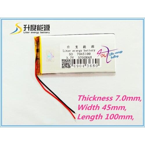 Rechargeable batteries 7045100 3.7V 3700mah Lithium polymer Battery with Protection Board For PDA Tablet PCs