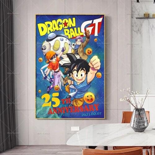 Dragon Ball 25th Anniversary Watercolor Poster Canvas Painting Wall Art Picture Decoration Living Room Home Decor Print Cuadros